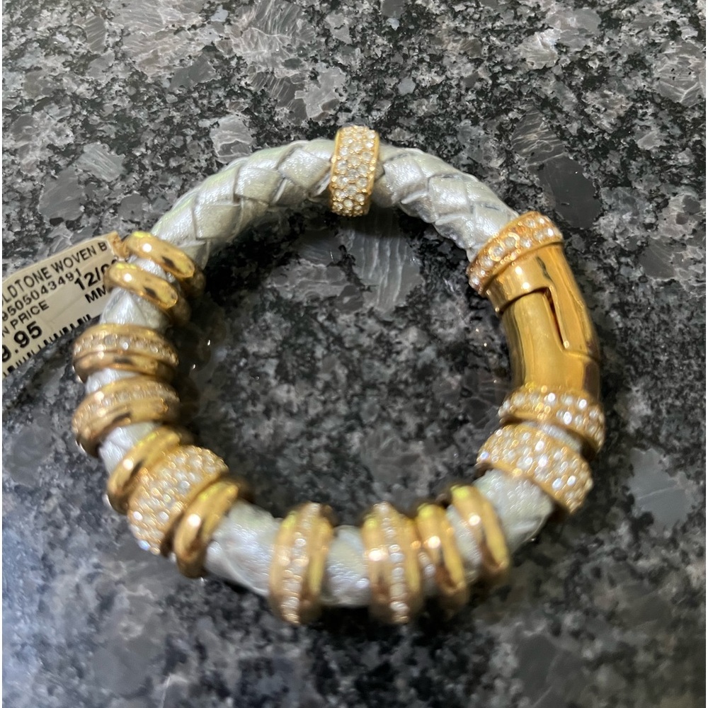 Serena Williams Rings of Bling Leather Bracelet Silver and Gold